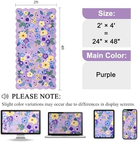 DUKINO 2x4 Rug for Entryway, Floral Washable Kitchen Rugs Non Slip - Image 2