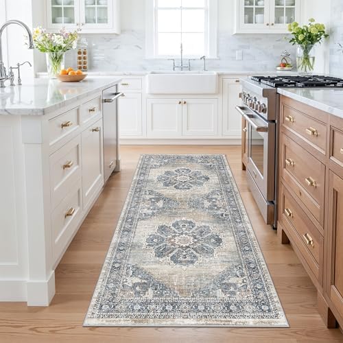 Washable Kitchen Runner Rug 3x6: Indoor Soft Low Pile Hallway Runners Vintage - Image 2
