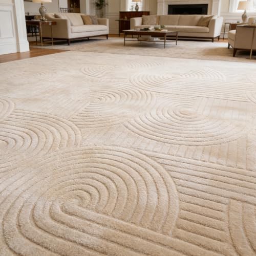 Brown Geometric 5x7 Solid Area Rug, Washable - Image 6