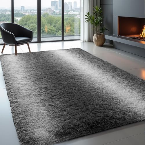 Zentavio Grey White Gradient Area Rugs by ZentavioRug