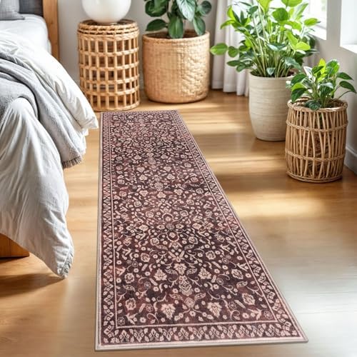 Washable Vintage 2x7 Runner Rug Non Slip Runners by SILOLOOM