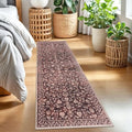 Washable Vintage 2x7 Runner Rug Non Slip Runners by SILOLOOM