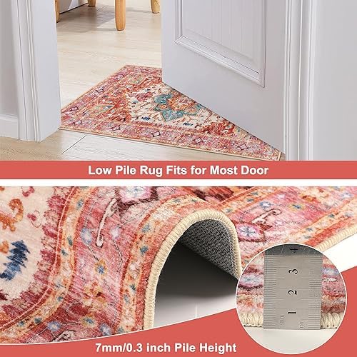 Yamaziot Washable Runner Rug, 2x6 Non-Slip Boho Vintage Hallway Kitchen Rug - Image 5