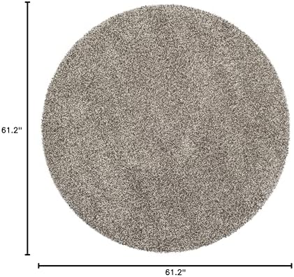 SAFAVIEH Milan Shag Collection 5'1" x 5'1" Round Grey SG180 Solid Non-Shedding - Image 2