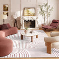 Lahome Abstract 6x9 Pink Rugs for Girls Room, Soft Washable Living Room Rug by Lahome