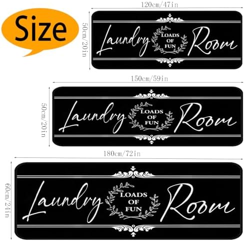 Laundry Room Rug Runner Washable Farmhouse Decor Organization Mats - Image 2