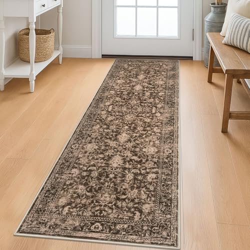 KILOCOCO Hallway Runner 2x6 Washable Runner Kitchen Rug, Rust Brown Red by Kilococo