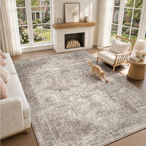 Zomfy 5x7 Area Rugs for Living Room: Washable Vintage Boho Medallion Non Slip by ZomfyRugs