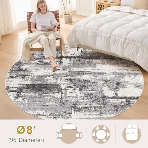8ft Round Rug, Circle Area Rugs - Image 5