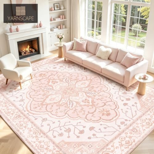YARNSCAPE 8' x 10' Machine Washable Area Rug, Non-Slip Low-Pile Carpet - Image 3