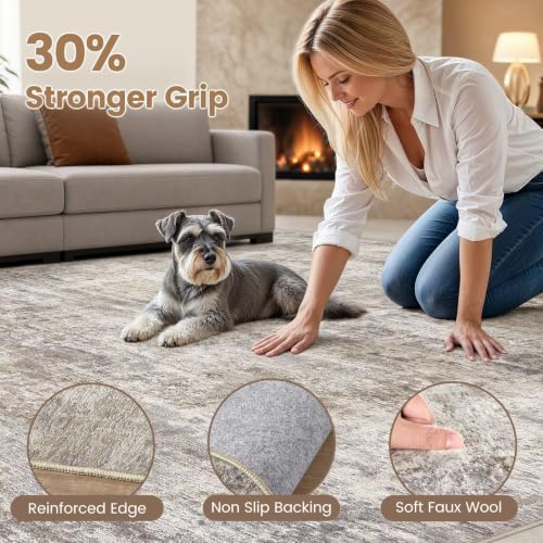 cotiled 10x12 Area Rug for Living Room, Abstract Washable Carpet - Image 3