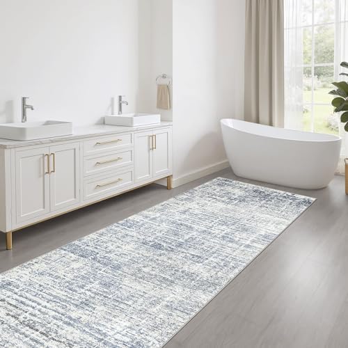 LOONGRUG Runner Rug 3x8 Washable Non-Slip Kitchen Neutral Rug Blue - Image 5