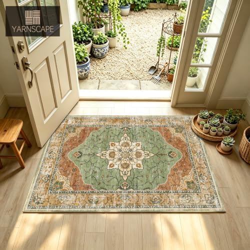 YARNSCAPE 2' x 3' Machine Washable Area Rug, Non-Slip Low-Pile Carpet - Image 2
