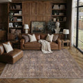 HUGEAR Blue Brown Washable 6x9 Area Rugs by HUGEAR