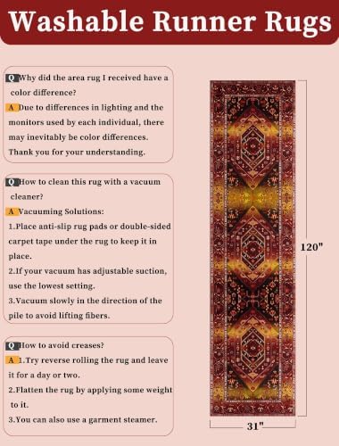 SERISSA 2'6"x10' Washable Non Slip Boho Runner Rug - Image 6