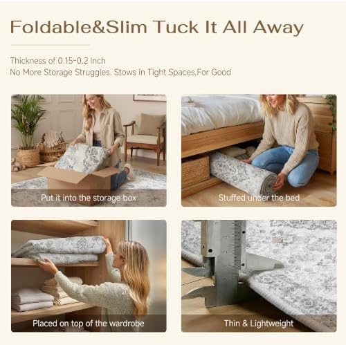 PureCozy Grey 2x3 Washable Area Rug - Image 6
