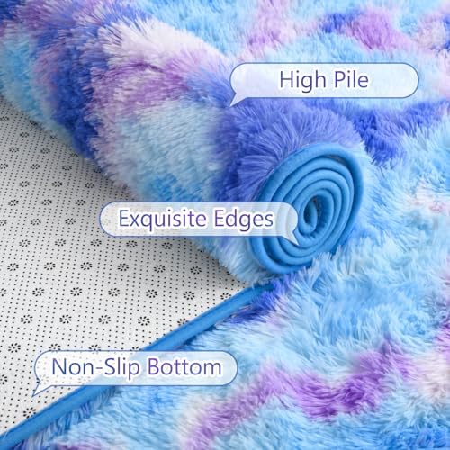 AROGAN 6x9 Fluffy Rainbow Area Rugs - Image 4