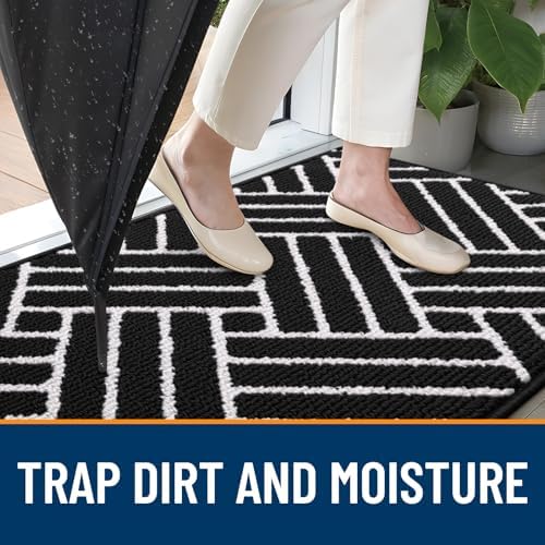OLANLY Indoor Door Mat 36x24, Low-Profile Doormat, Deep Black - Image 2