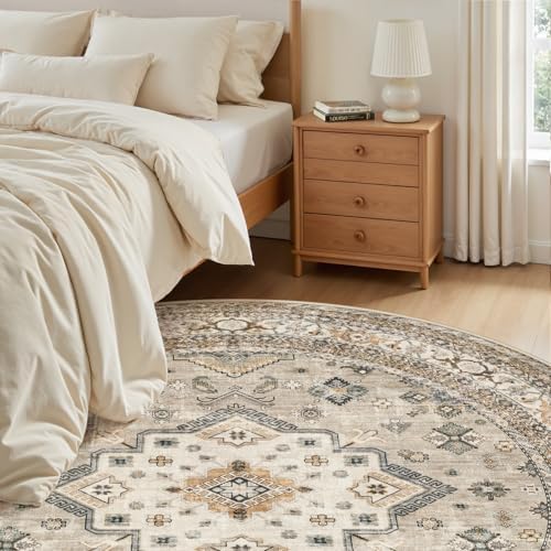 cotiled 6ft Round Living Room Area Rug, Traditional - Image 5