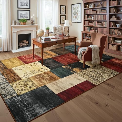 Tepook 5x7 Area Rugs for Living Room, Washable Large Geometric Bedroom Rug - Image 4