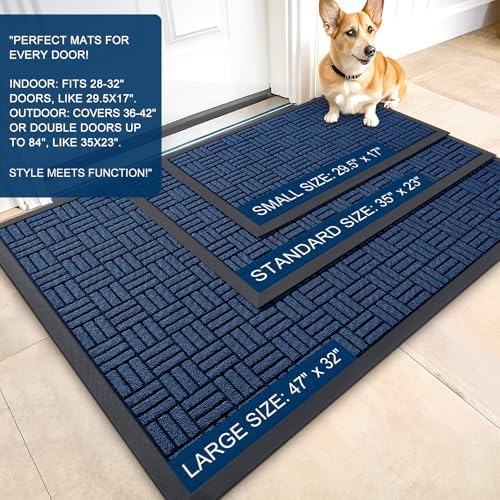 OLANLY Front Door Mat Outside Entrance 47x23, Heavy-Duty Rubber Doormat - Image 2