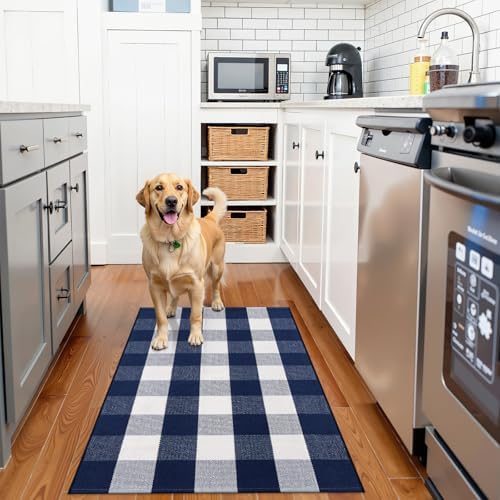 OLANLY Fall Door Mat, Buffalo Plaid Rug - Image 3