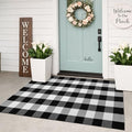 KILOCOCO Buffalo Plaid Checkered Rug 3x5 ft Black White Front Door Rug by Kilococo