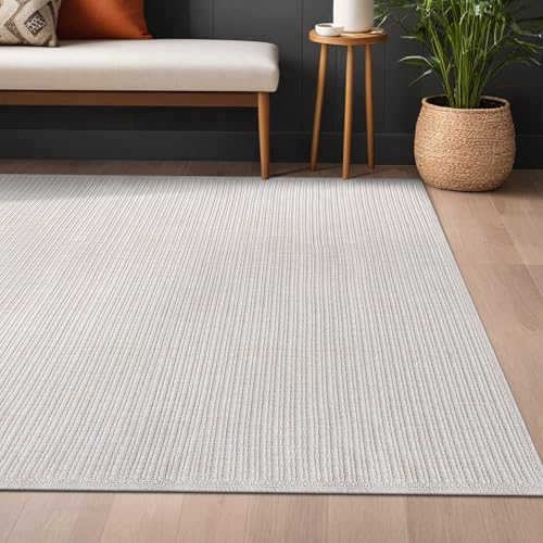 Beverly Rug Easy Jute Off White Rug 8x10 Solid Washable Durable Outdoor Indoor - Image 5