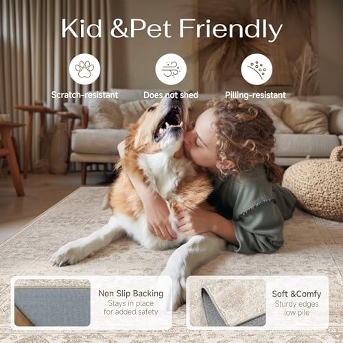 HUGEAR Light Brown 2x8 Runner Rugs Washable - Image 3