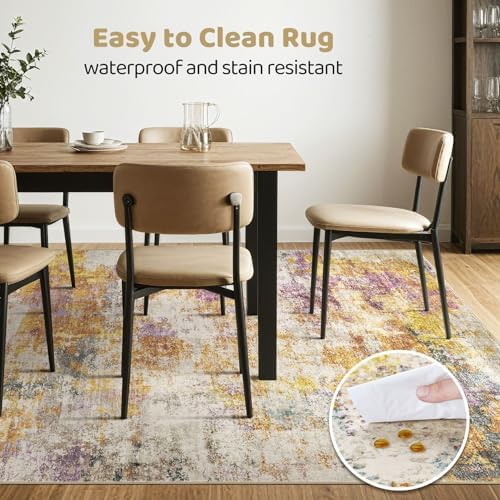 LOONGRUG 7x9 Area Rug Washable Large Neutral Modern Living Room Rugs - Image 6