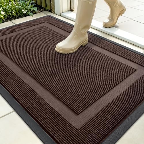 OLANLY Front Door Mat Outside 35x23, All-Season Heavy-Duty Rubber Doormat by OLANLY