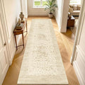 Beige Washable Runner Rug 2.6x8, Non Slip Vintage Rug Runners by TTelephant