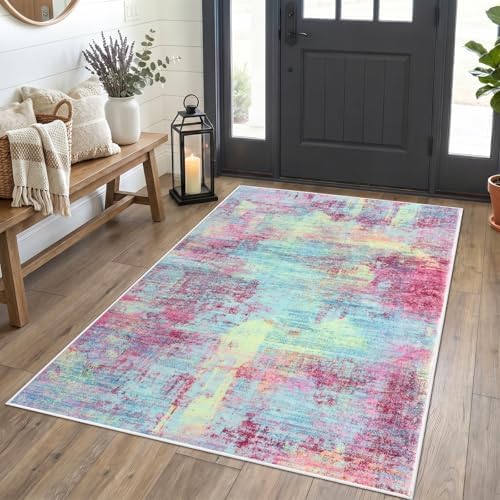IOHOUZE Abstract Area Rug 4x5 Ft Washable Rugs by iOhouze