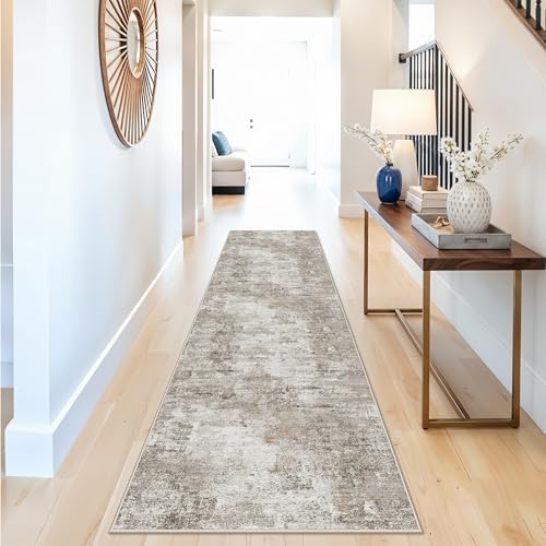 2x8 Washable Non-Slip Hallway Runner Rug – Modern Abstract Soft Carpet - Image 3