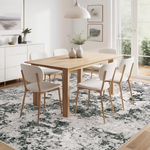 6x9 Area Rugs Living Room Abstract Washable Rug, Dark Grey - Image 7