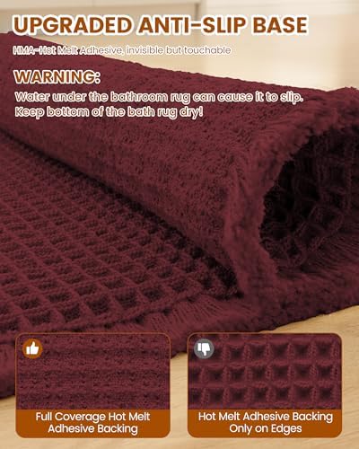 Smiry Waffle Bath Mat 36X24, Extra Soft Absorbent Bathroom Rugs - Image 6