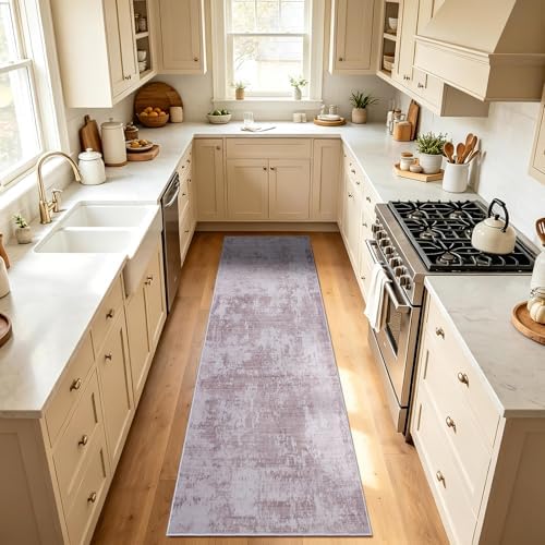 2'6x10 Runner Rug Washable Rug Vintage Abstract Hallway Runner Non-Slip Soft - Image 2