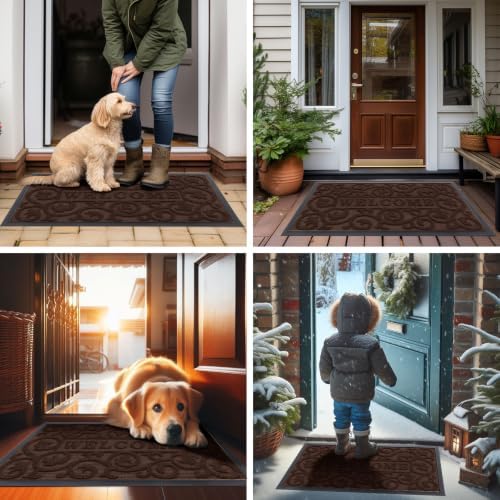 Smiry Front Door Mat Outside Entrance, Low Profile Rubber Doormat - Image 6