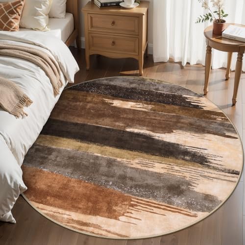Ciicool Washable 5ft Round Rug, Modern Abstract Rugs - Image 2
