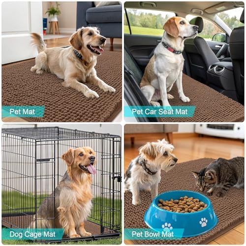OLANLY Dog Door Mat for Muddy Paws 30x20, Super Absorbent Chenille Mud Mat - Image 7