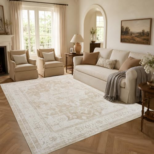 Washable 4'x6' Vintage Area Rug - Image 2