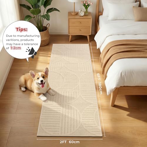 Findosom Hallway Runner Rug 2x6, Geometric High-Low Textured Runner - Image 3