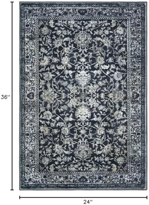 KILOCOCO Small Rug 2x3 Entryway Rug Washable Indoor Door Mat, Midnight Navy - Image 2