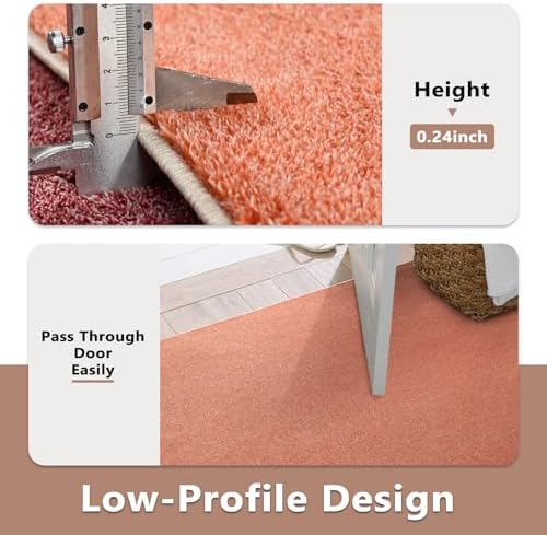 6x9 Large Orange/White Area Rug Non-Slip Washable - Image 6
