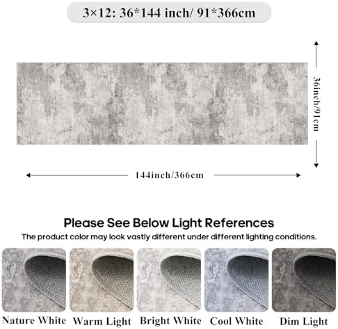 Washable 3x12 Hallway Runner Rug: Washable Non Slip Carpet Grey - Image 2