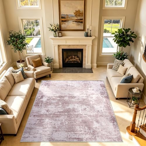 8x10 Area Rugs Living Room Rug Abstract Washable Rug Non-Slip Soft Low Pile - Image 2