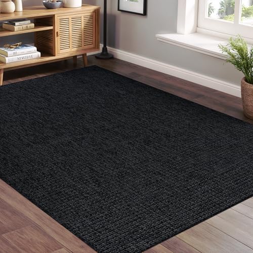 Beverly Rug Easy Jute Rug 4x6 Solid Washable Durable Outdoor Indoor Area Rugs by BeverlyRug