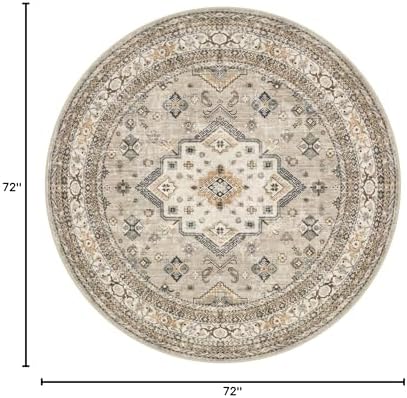 cotiled 6ft Round Living Room Area Rug, Traditional - Image 2