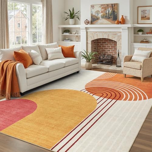 DCX Abstract Washable 10x13 Rug, Non Slip Low Pile Rug - Image 4