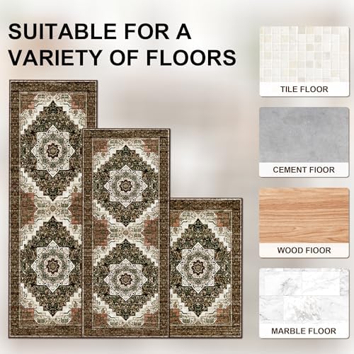 Kitchen Rugs Sets of 3 100% Non Slip Washable Kitchen Mats - Image 4